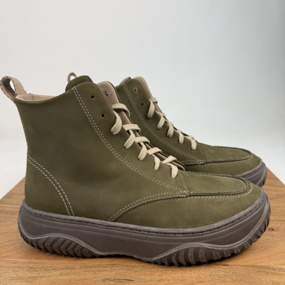 New NWOB‎ Womens OTBT Gorp Leather Green Sneaker Boots Size 7.5 M